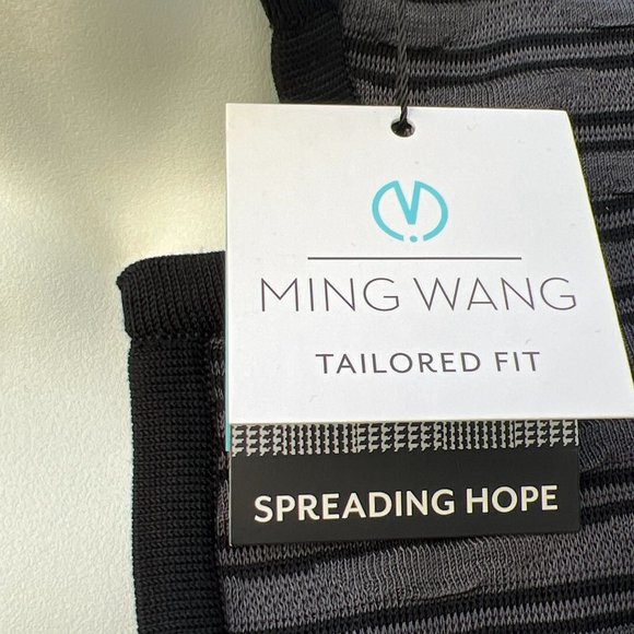 Ming Wang NWT Tailored Fit Spreading Hope Long Sleeve Sweater Grey & Black Sz XS - Picture 5 of 12